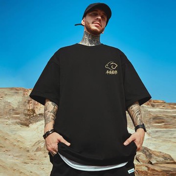 胖子短袖t恤男胖2026新款大碼純棉夏季新年本命年大碼上衣服半袖D