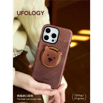 Ufology原創磁吸韓國進口菲林適用iPhone16promax手機殼15pro蘋果14小熊頭13全包12新款二合一單層11支架好看