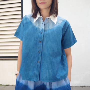 Jinda Beta Shirt F - 靛藍紮染夏季襯衫