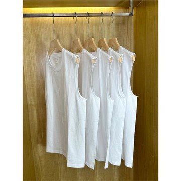 （買一送一）230g無袖背心男士純棉健身圓領打底短袖T恤男女坎肩