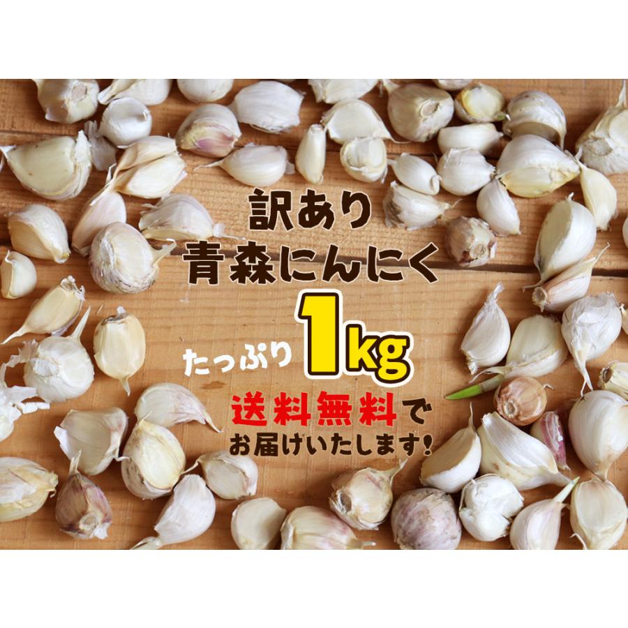 にんにく 青森県産 訳あり 1kg バラ詰め 送料無料 2023年度産 [産地直送のため他商品と同梱不可]