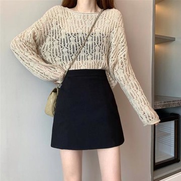 梨形身材半身裙xs碼防走光短裙女裝黑色a字裙褲高腰顯瘦遮胯裙子