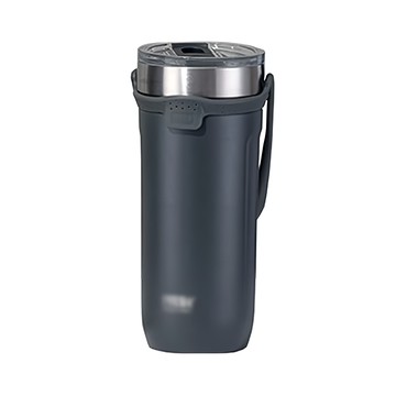 JOEKI 隨行手提不銹鋼杯 304不銹鋼 保冷保溫 簡約時尚 百搭杯型  灰黑色  550ml  1個