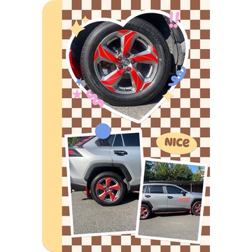 《膜力先生》運動改款版TOYOTA RAV4 五代（18吋）鋼圈貼紙 輪框貼紙  輪殼貼膜 裝飾貼紙 鐳射七彩貼紙