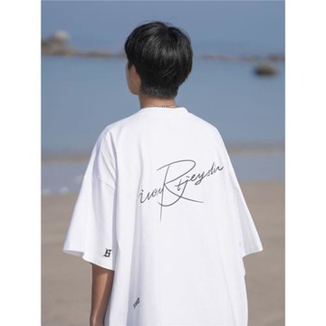 美式復古短袖t恤男款夏季潮牌潮流百搭重磅純棉寬松學生半袖體恤