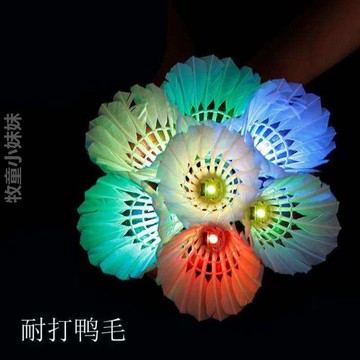 夜光羽毛球防風塑料耐打室內戶外訓練運動耐用發光亮夜用閃光球