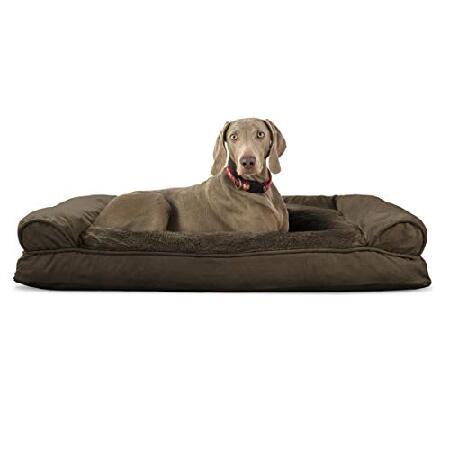 Furhaven Plush ＆ Suede Sofa-Style Fiberfill Pillow Dog Bed