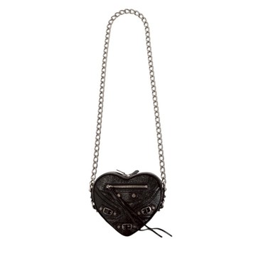 Balenciaga 722781 Le Cagole 心形小羊皮迷你包 黑色