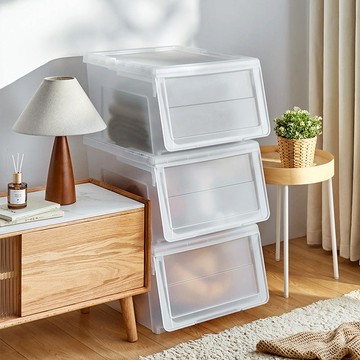 45面寬河馬口霧透前掀滑蓋收納箱-40L-4入 單一規格