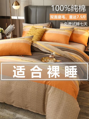 輕奢冬款加厚磨毛床上四件套純棉全棉100床單被套冬季床品床笠三4