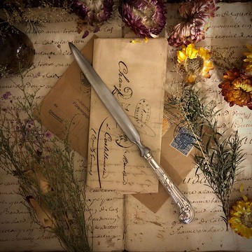 英國Sheffield百年純銀柄JY 拐劍型拆信刀