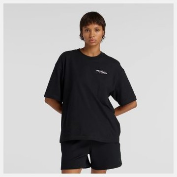 New Balance 運動圖案寬版 女 短袖上衣 WT61P205BK-F