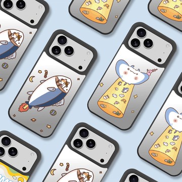 【魚餅一隻熊 x Unicorn聯名限量】獨家UNIMIRROR iPhone鏡面保護殼 支援MagSafe磁吸充電 磁吸殼 鏡子殼 防摔殼 手機殼