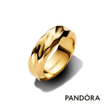 【Pandora 官方直營】自然波紋寬版戒指