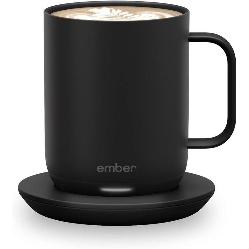 Ember 温度制御スマートマグ2 ブラック 10オンス バッテリー寿命1.5時間 アプリ制御 コーヒー加熱マグ デザイン改良型