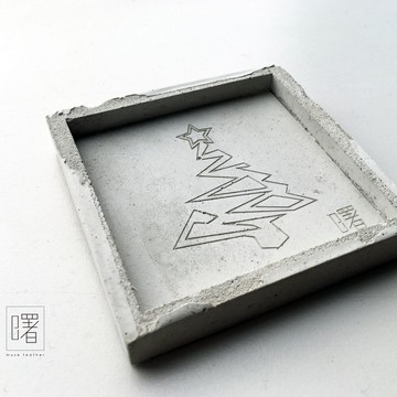 曙MUSE｜聖誕樹四角水泥杯墊 設計 獨創 杯墊 特色 水泥