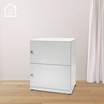 兩門塑鋼置物櫃 收納櫃 兩層櫃 防水防潮塑鋼家具(寬60x深42x高78.5公分)【巧沐家具】