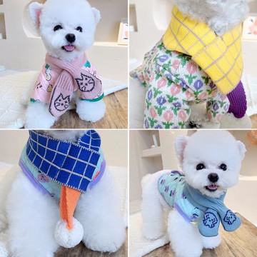 秋冬款寵物配飾小狗狗貓圍巾泰迪比熊博美兔子雪納瑞圍脖貓貓可愛