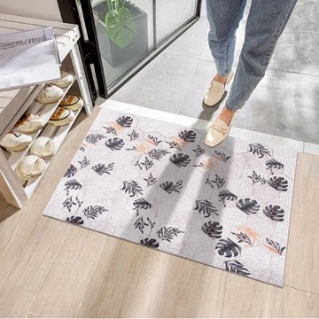 Life+ 北歐簡約可剪裁絲圈造形地墊玄關大門口客廳防滑地墊 - 祥雲藍色版