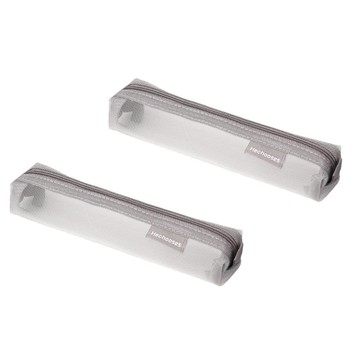 KOHIMO 纖薄款透視網紗鉛筆盒 4W108  2個  灰色