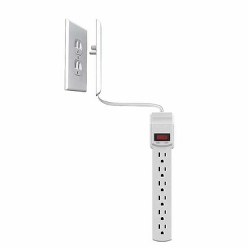 [5美國直購] Sleek Socket 平頭插座蓋式延長線 6插 1.8M 電湧保護 UL認證 Outlet Concealer Surge Protector