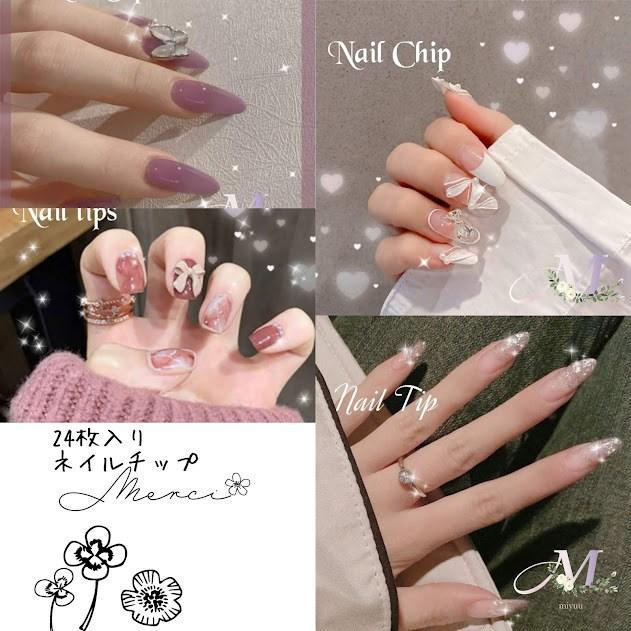 ネイルチップ ロング韓国 キラキラ 韓国 ネイル ジェルネイル つけ爪 