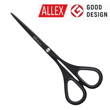 【ALLEX林刃物】Slim極細長刃不沾膠剪刀(大)140mm-黑(11164B)
