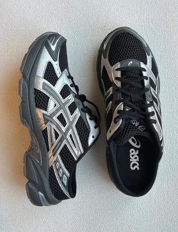 ASICS 休閒鞋 GEL-1130 MULE 黑銀 穆勒鞋 情侶鞋 男女 1203B048001