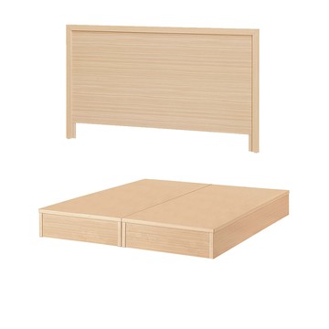 【顛覆設計】二件組 素面床頭片+3分床底(雙人5尺)白橡色