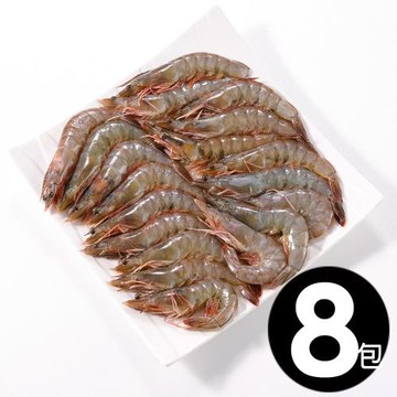 【華得水產】瓜地馬拉特大白蝦8盒(800g土10% 約10-15尾/盒/冰15%)