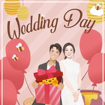 喜帖插畫客製化人像 | 插畫 | 婚禮結婚 | 紀念品 | 賀卡明信片