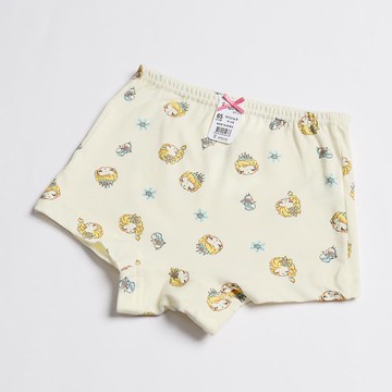 韓國 Mellisse - 韓製棉混紡四角褲(女寶)-冰雪公主-淺黃