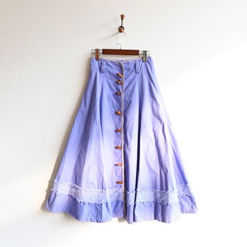 【蛋植物古著】薰香花房傘狀裙擺高腰古著長裙