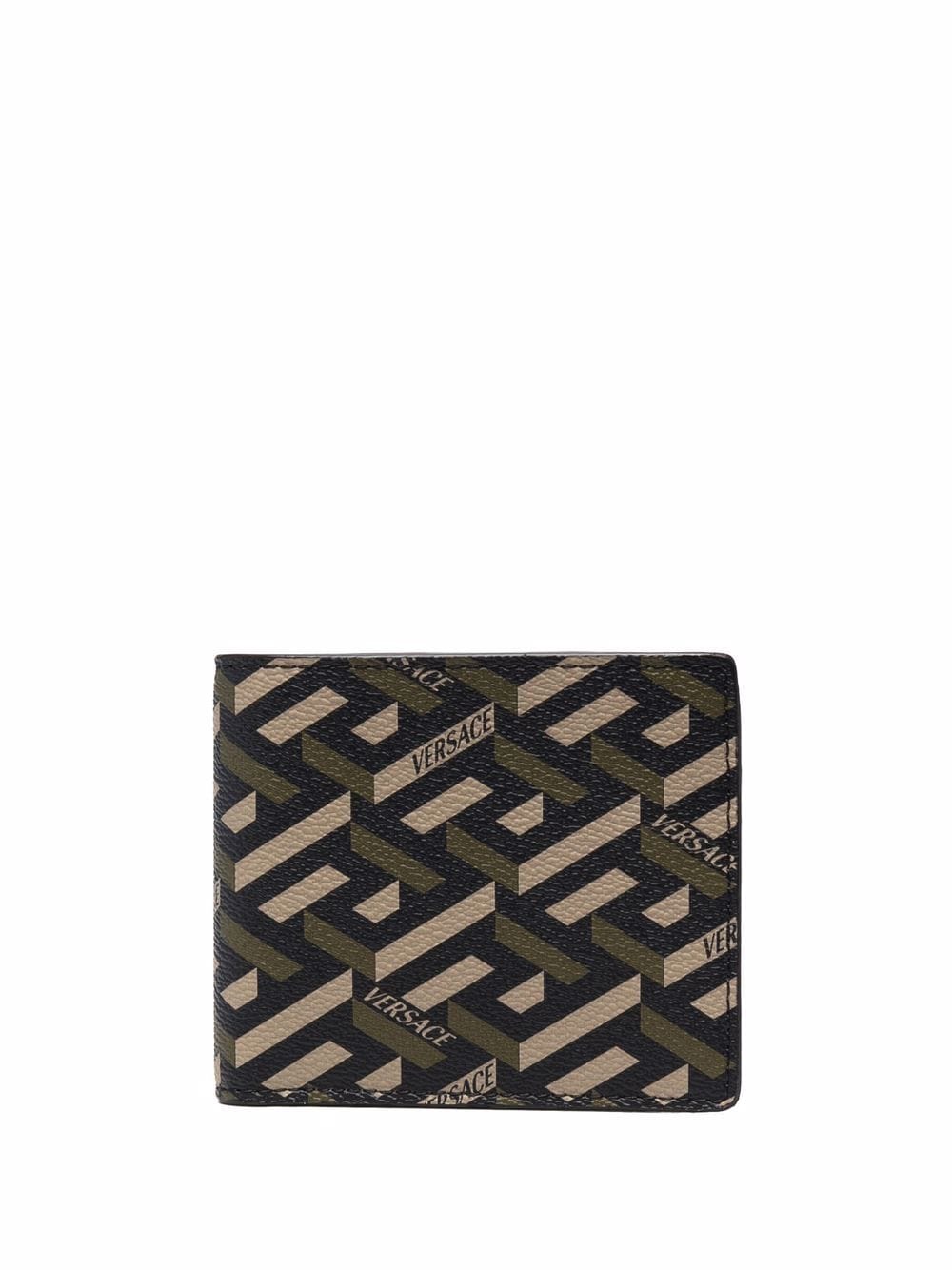 Versace - La Greca pattern wallet - men - Polyurethane - One Size - Black