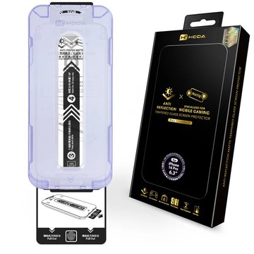 hoda ar抗反射 霧面 9h 磨砂 保護貼 太空艙 iphone 16 plus pro max