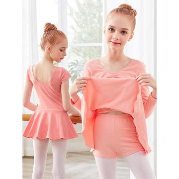 兒童舞蹈服分體套裝女童秋冬練功服芭蕾舞裙長袖女孩中國舞訓練服