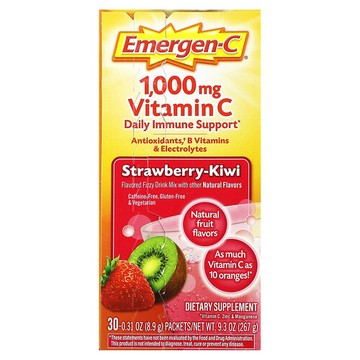 Emergen-C, 維生素 C，草莓獼猴桃，1000 毫克，30 包，每包 0.31 盎司（8.9 克）