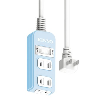 KINYO 1開3插安全延長線9呎 NSD2139  2.7m  藍色  1個