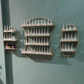 免運 開立發票 公司貨 壁掛架 美甲架 置物架 墻上置物架 美甲架子壁掛網紅指甲油膠架子展示架美甲墻上置物架美甲店展示柜AA0820