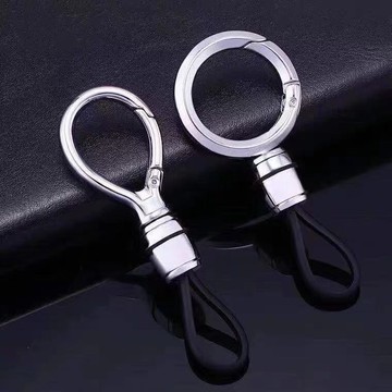 新款汽車鑰匙扣男腰掛鑰匙圈女士皮繩圓環創意掛件車用鑰匙扣