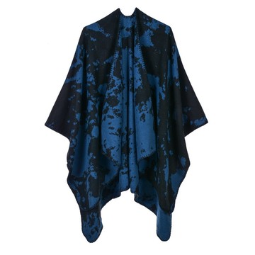 披肩仿羊絨斗蓬-潑墨扎染圖案包邊女圍巾6色73we34【獨家進口】【米蘭精品】