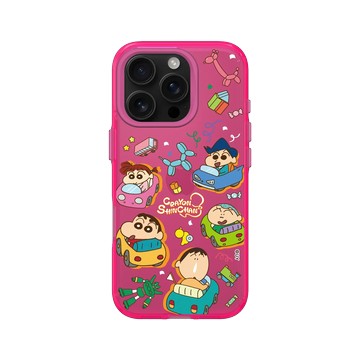 iPhone 16 Pro Clear 粉漾桃 - 蠟筆小新 Crayon Shinchan - 春日部防衛隊碰碰車