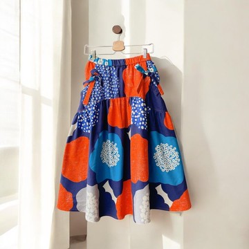 古家 雲花景 - 綁繩大口袋裙