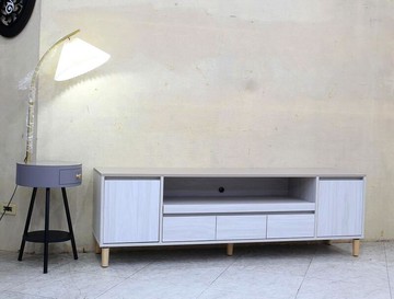 【歐風別館】珊朵拉六尺洗白色電視櫃【基隆至台中免運費】