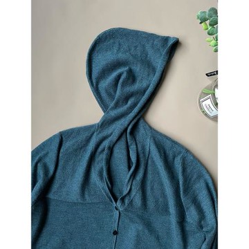 帽衫女精紡68支純山羊絨針織開衫外貿原版連帽針織衫寬松秋季外套