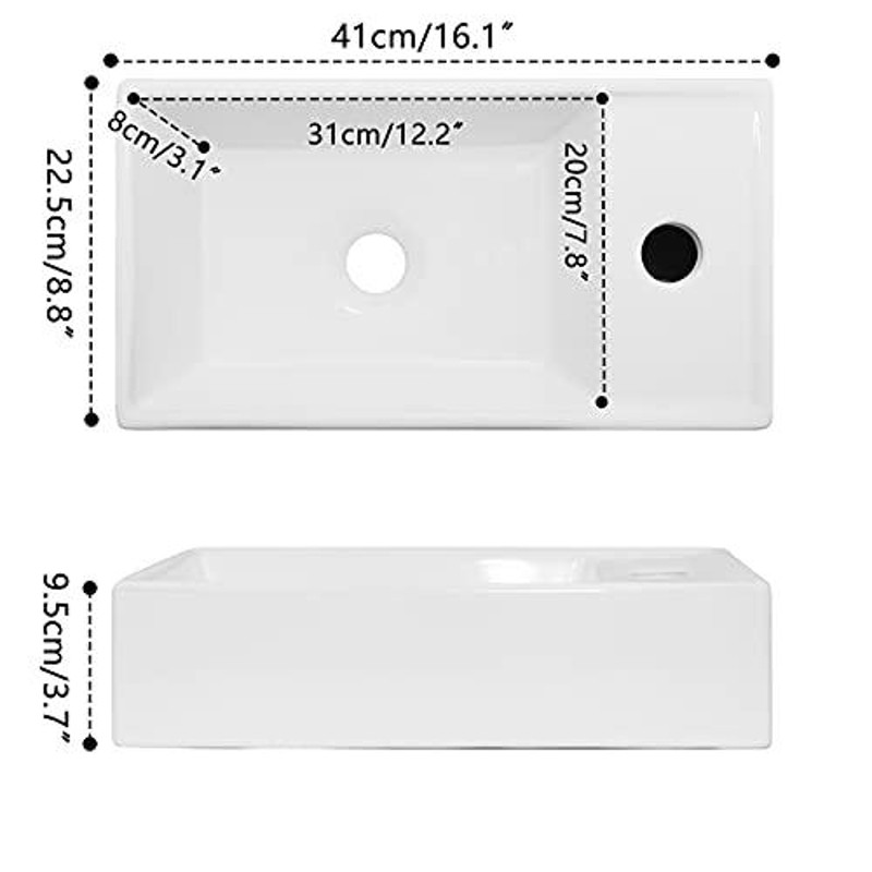 和風 洋風 ミニ型 手洗い器 壁付け型 陶器製 小さなトイレに適し 水栓