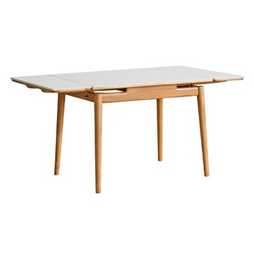 hoi!維莎原木展曦橡膠木實木岩板伸縮餐桌0.9-1.5M Y520R02