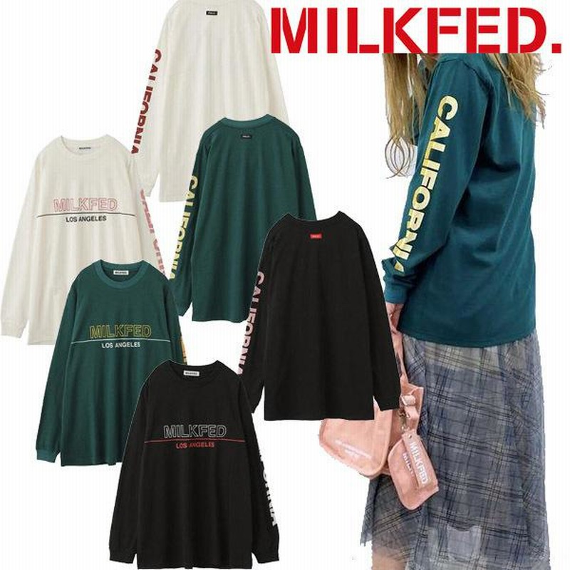 ミルクフェド MILKFED. OUTLINE LOGO L/S TOP アウトライン ロゴ