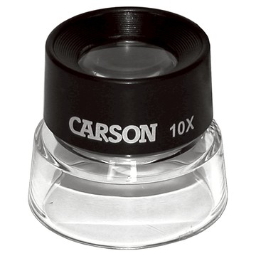 CARSON 卡薾紳 Lumi 杯式專業放大鏡 10x  1個  黑色 + 透明