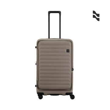 LOJEL 升級版 CUBO FIT 28吋前開擴充防盜拉鍊行李箱 大地灰